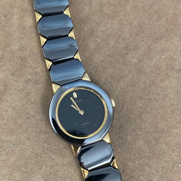 Vintage Lassale by Seiko Dress Watch 7/8 inch in Diameter Gun Metal Gray Gold - Picture 3 of 9